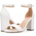 COASIS Women's Chunky Block Heels Open Toe Ankle Strap 3.5 Inch Heeled Sandals