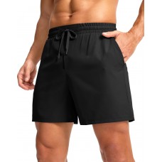 Soothfeel Men's Athletic Running Shorts with Zipper Pocket 5 Inch Quick Dry Exercise Tennis Shorts Gym Workout Shorts for Men