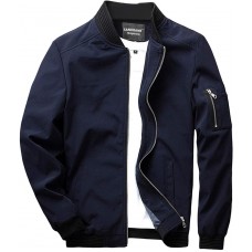 sandbank Men's Slim Fit Lightweight Softshell Flight Bomber Jacket Coat