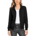 andy & natalie Women's Stand Collar Zip up Long Sleeve Jacket with Pockets Running Sweatshirts Jackets