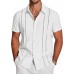 COOFANDY Men's Cuban Guayabera Shirt Short Sleeve Button Down Shirts Casual Summer Beach Linen Shirts