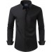 J.VER Men's Dress Shirts Stretch Long Sleeve Formal Shirt Solid Business Casual Button Down Shirts for Wedding Prom