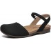 Athlefit Women's Closed Toe Sandals Comfort Cork Footbed Arch Support Flat Sandals