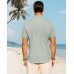 J.VER Men's Cotton Linen Short Sleeve Shirts Casual Button Down Shirt for Men Beach Summer Vacation Wedding Tops
