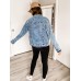 luvamia Women's Basic Button Down Stretch Fitted Long Sleeves Denim Jean Jacket