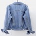 Ladyful Women's Bride Casual Jean Jacket Distressed Ripped Denim Jacket Coat with Pockets