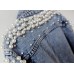 Kedera Women's Jean Jacket Embroidered Rivet Pearl Short Denim Jacket Coat