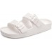 FUNKYMONKEY Women's Comfort Slides Double Buckle Adjustable EVA Flat Sandals