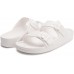 FUNKYMONKEY Women's Comfort Slides Double Buckle Adjustable EVA Flat Sandals