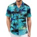 Hawaiian Shirt for Men Sleeves Printed Casual Button Down Summer Beach Dress Shirts