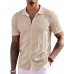 COOFANDY Men's Knit Shirts Short Sleeve Button Down Polo Shirt Fashion Casual Summer Beach Shirts