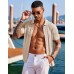COOFANDY Men's Knit Shirts Short Sleeve Button Down Polo Shirt Fashion Casual Summer Beach Shirts