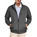 Runcati Men's Lightweight Full Zip Jackets Golf Stand Collar Bomber Jacket Casual Windbreaker Outwear
