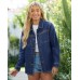luvamia Denim Jackets for Women Trendy Long Sleeve Button Down Shirt Jacket Jean Shacket with Pocket Western Work Jacket