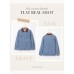 Dokotoo Women's Denim Jacket Oversized Contrast Collar Jean Jackets Spring Outfits 2025 Vintage Long Sleeve Skirts
