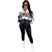 Kafiloe Women Racer Biker Jacket Windbreaker Lightweight Detachable Motorcycle Varsity Jacket Coat Street Wear