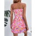 Women's Jumpsuit Sexy V Neck Twist Spaghetti Straps Double Layer Ruffle Hem Mini Short Romper