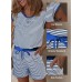 Dokotoo Women's Summer Casual Rompers Striped Shorts Overalls Adjustable Drawstring Waist Jumpsuits One Piece Outfits