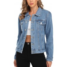 MISS MOLY Women's Denim Jackets Button Up Long Sleeve Basic Trendy Trucker Jackets