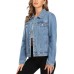 MISS MOLY Women's Denim Jackets Button Up Long Sleeve Basic Trendy Trucker Jackets