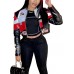 VOIKERDR Leather Jacket Women Zipper Moto Biker Short Leather Jacket Women Bomber Jacket Women Faux Leather Jacket