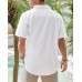 J.VER Men's Cotton Linen Short Sleeve Shirts Casual Lightweight Button Down Shirts Vacation Beach Summer Tops with Pocket