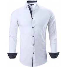 Alex Vando Mens Dress Shirts Regular Fit Long Sleeve Stretch Business Dress Shirts for Men