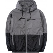 Men's Lightweight Windbreaker Jackets Outdoor Hooded Pocket Raincoat Jacket
