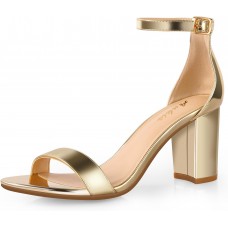 Ankis Heels for Women Open Toe Ankle Strap Chunky Heel Sandals 2.75 Inch