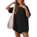 UANEO Rompers for Women Casual Oversized Athletic Jumpsuits Overalls Workout Hot Shot Tee Romper