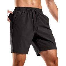 MIER Men's Workout Running Shorts 7 Inch Lightweight Athletic with Zipper Pockets No Liner Quick-Dry Gym Active Shorts