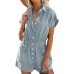 Dokotoo Women's Summer Trooper Utility Cargo Rompers Short Sleeve Button Down Pockets Jumpsuits