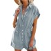 Dokotoo Women's Summer Trooper Utility Cargo Rompers Short Sleeve Button Down Pockets Jumpsuits