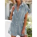 Dokotoo Women's Summer Trooper Utility Cargo Rompers Short Sleeve Button Down Pockets Jumpsuits